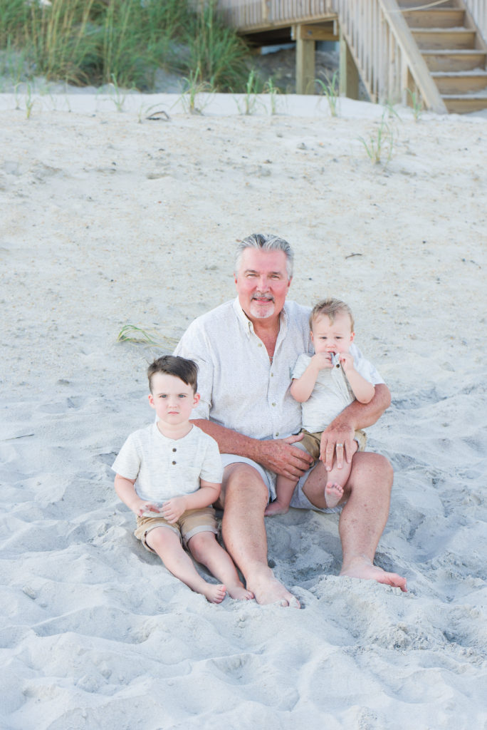 Topsail Beach Grandfather with grandsons