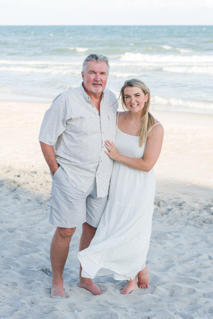 Father and daughter on Topsail Beach NC