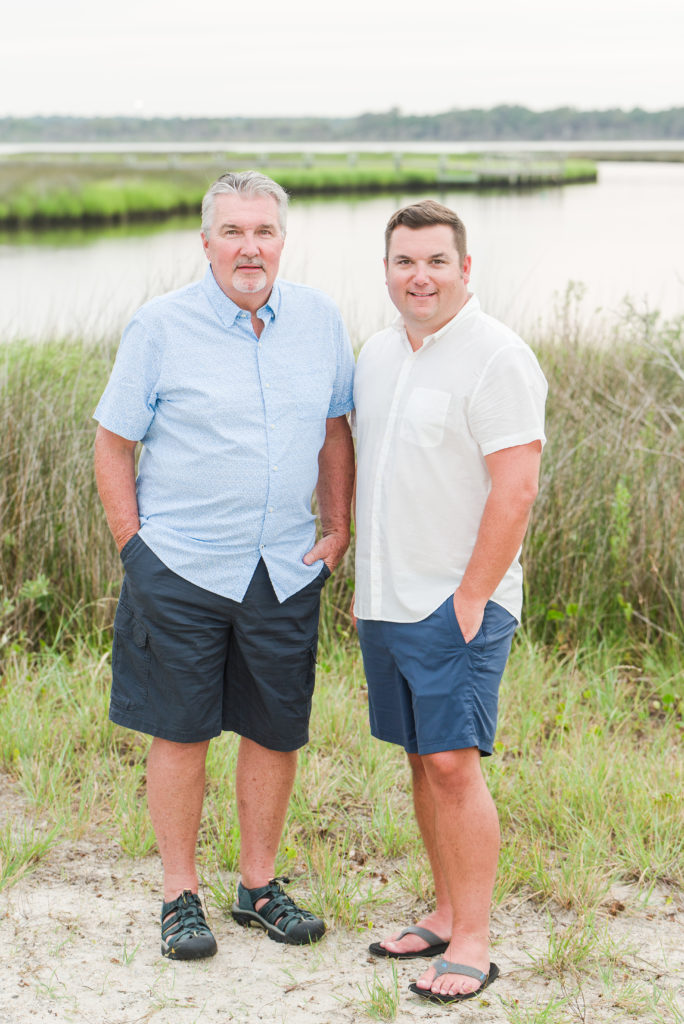 Father and son Soundside Photo Topsail Beach NC