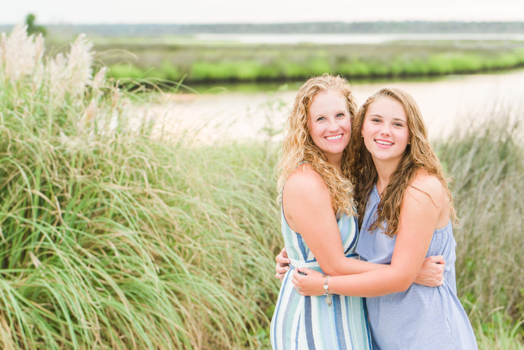 Mother and daughter Soundside Topsail Beach NC