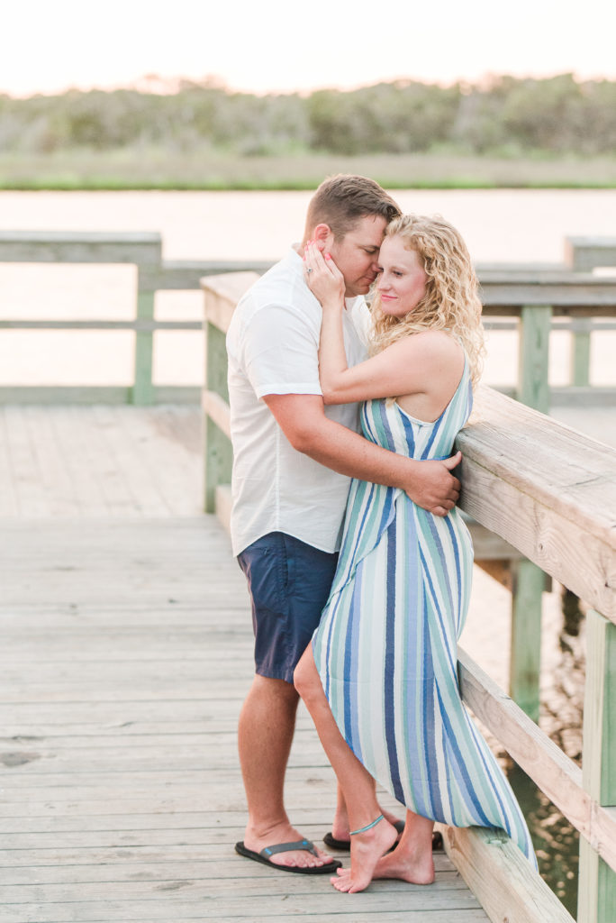 couple on dock Topsail Beach NC