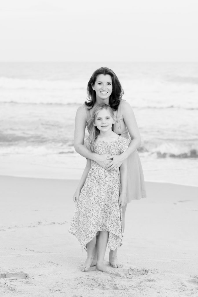 mother and daughter on beach portrait