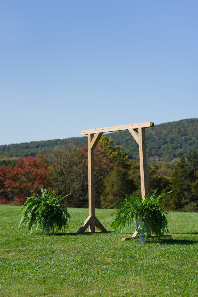 ceremony site with arch