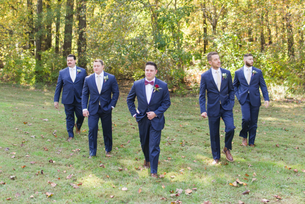 groom and groomsmen walking