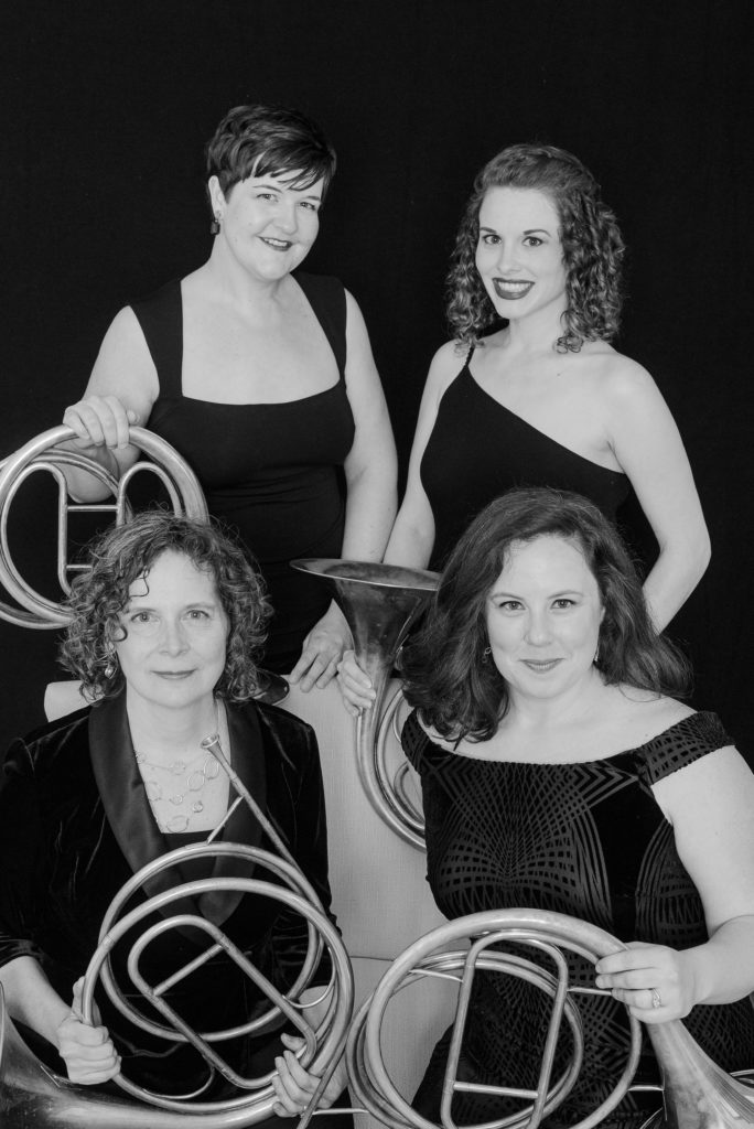 female natural horn quartet