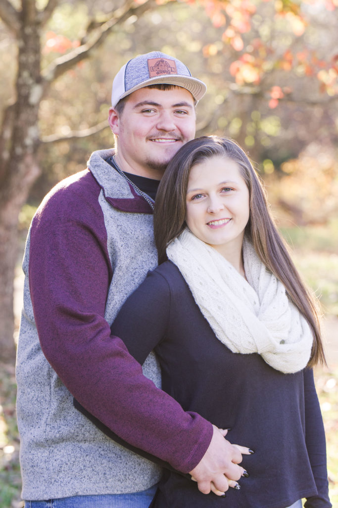 engaged couple at Ivy Creek Natural Area