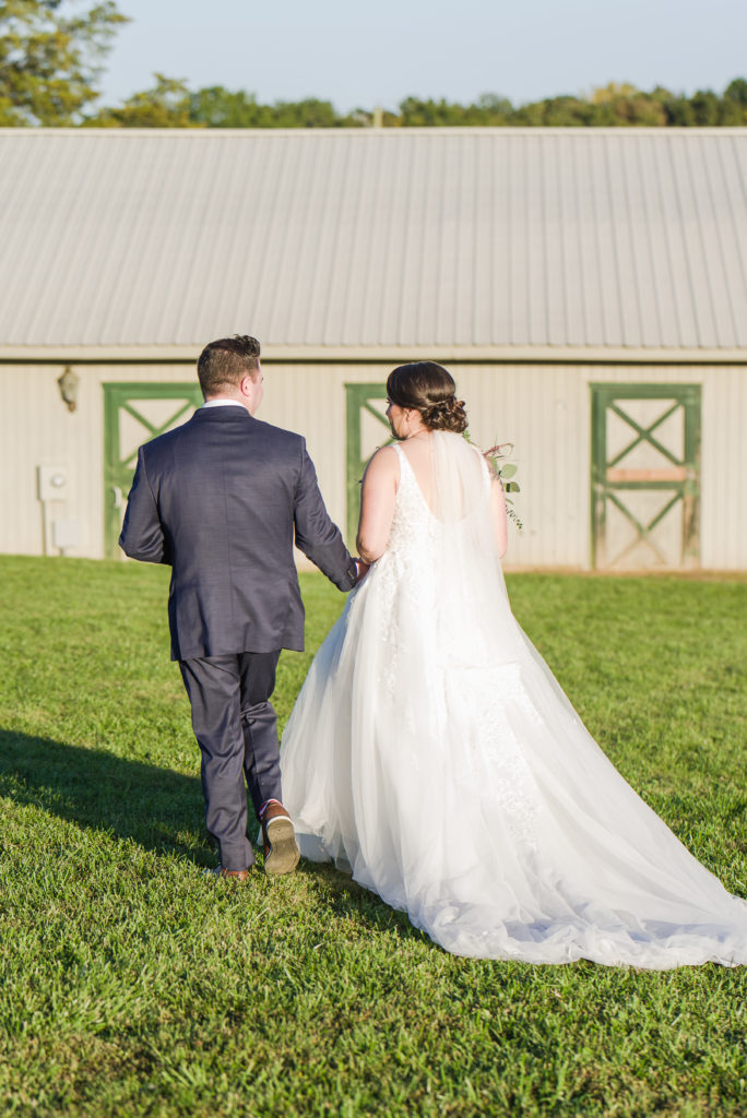 Bride and Groom Recessional at Wolftrap Farm