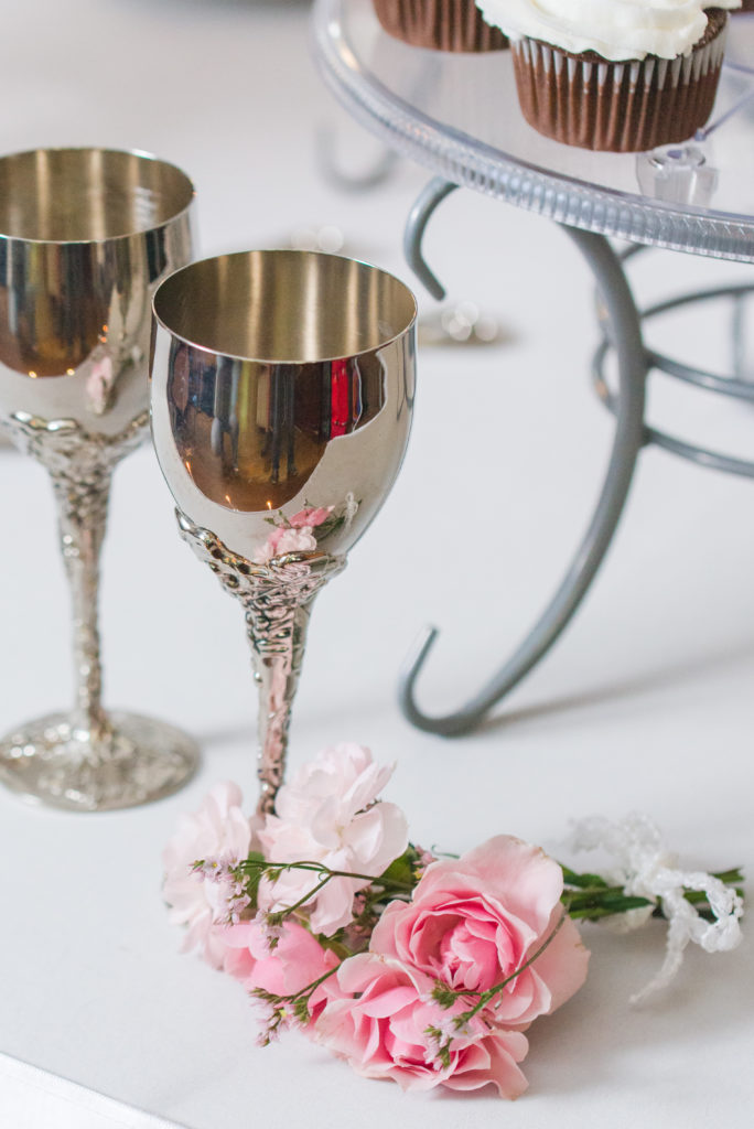 silver toasting goblets for bride and groom