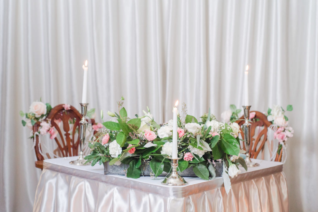 tablescape for sweetheart table at styled shoot