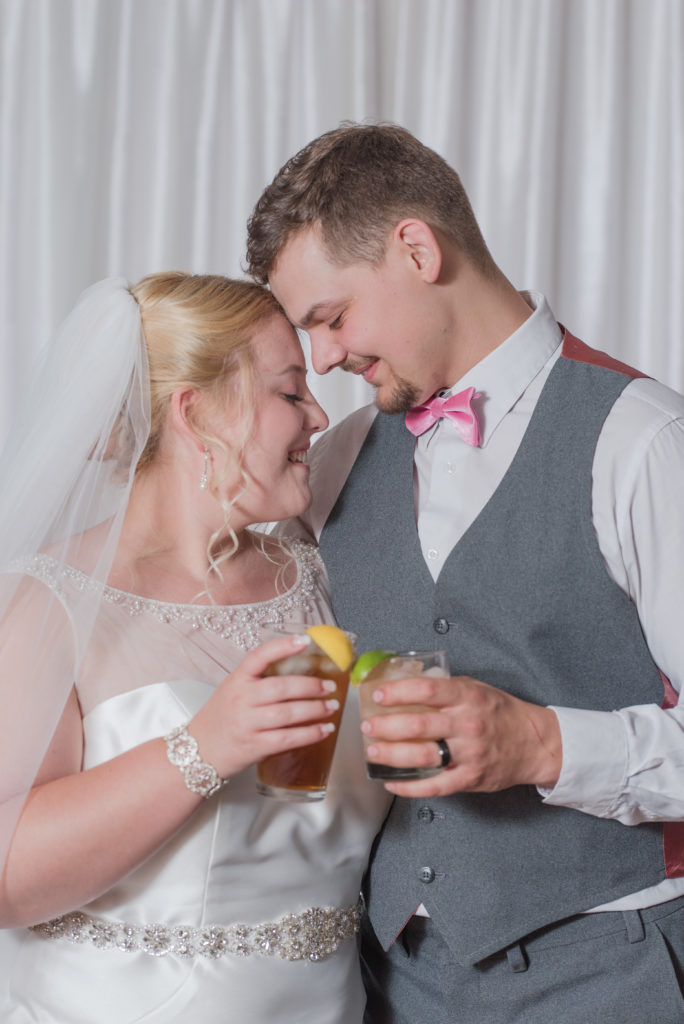couple with signature cocktails from Bogue Sound Distillery
