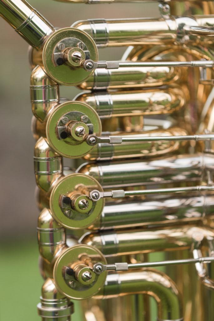 closeup of tuba