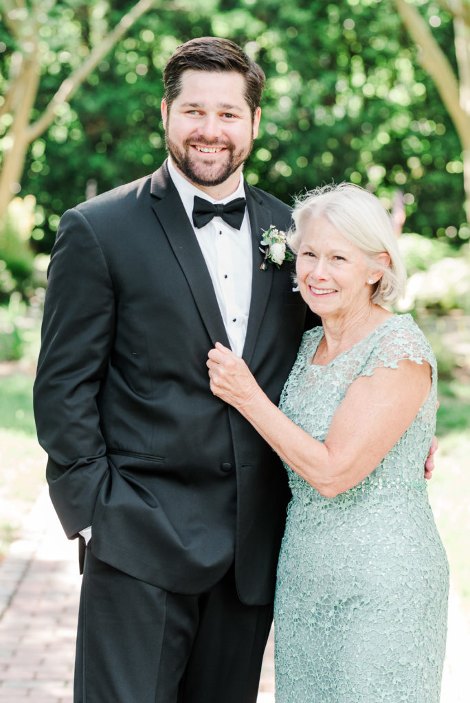 Groom and mother portrait