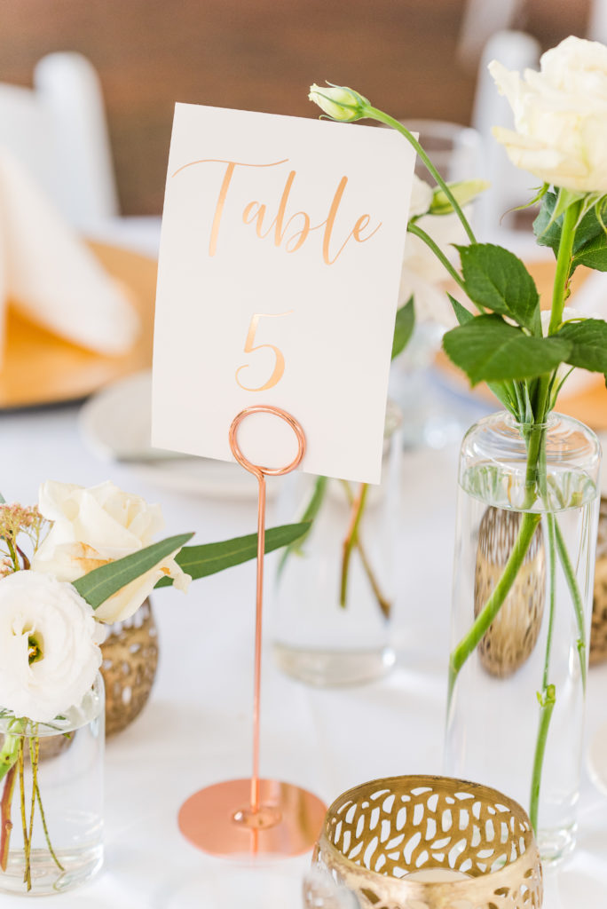 table sign on reception table