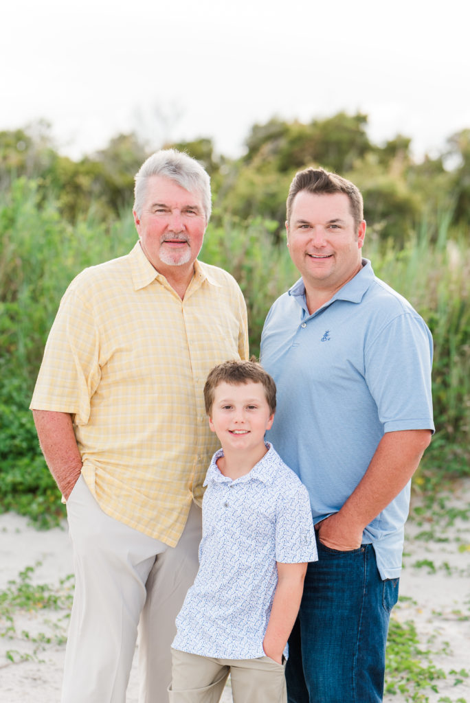 3 generations at family session Topsail Beach, NC