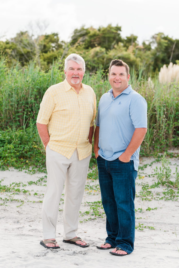 father and son portrait at Topsail Beach, NC