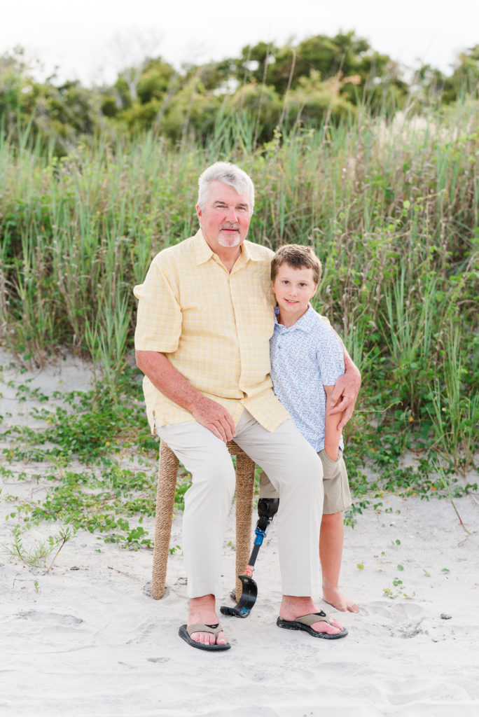 grandfather with grandson at Topsail Beach, NC