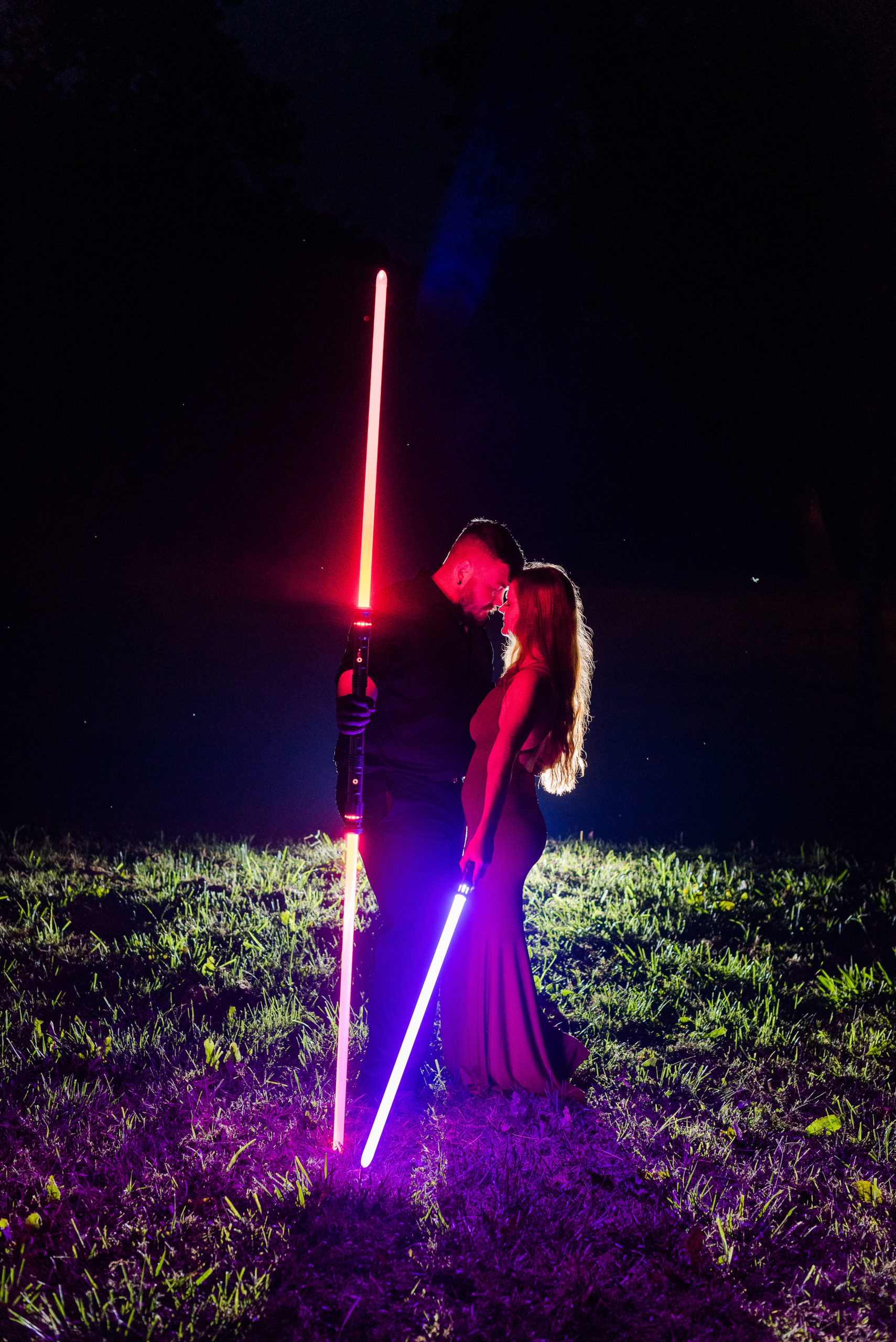 Wendi and Sage's Engagement Session with lightsabers