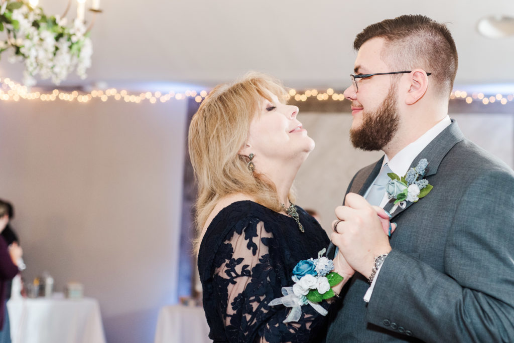 Mother and son dance at wedding reception