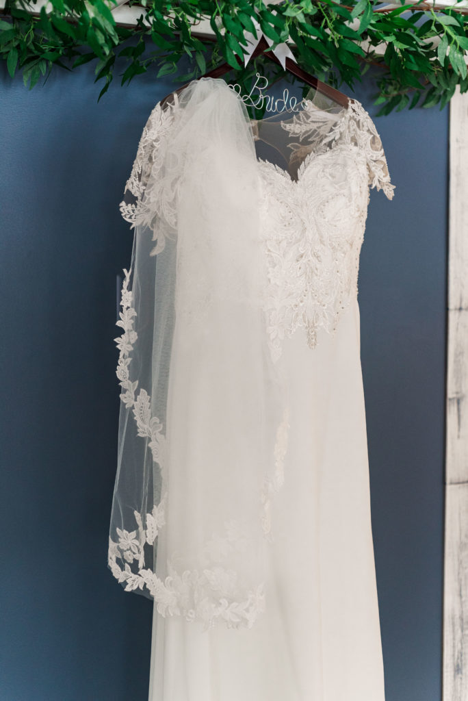 bridal gown with veil