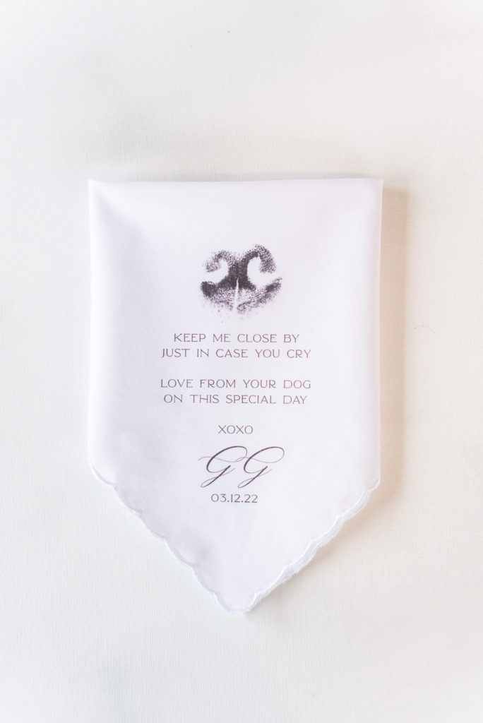 handkerchief with dog nose print for wedding