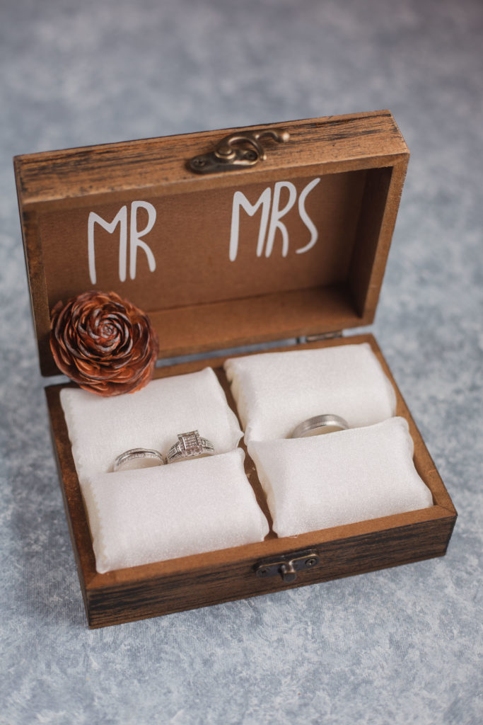 wedding rings in Mr & Mrs box