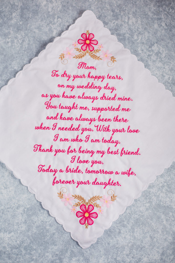 gift handkerchief for Mother of the Bride
