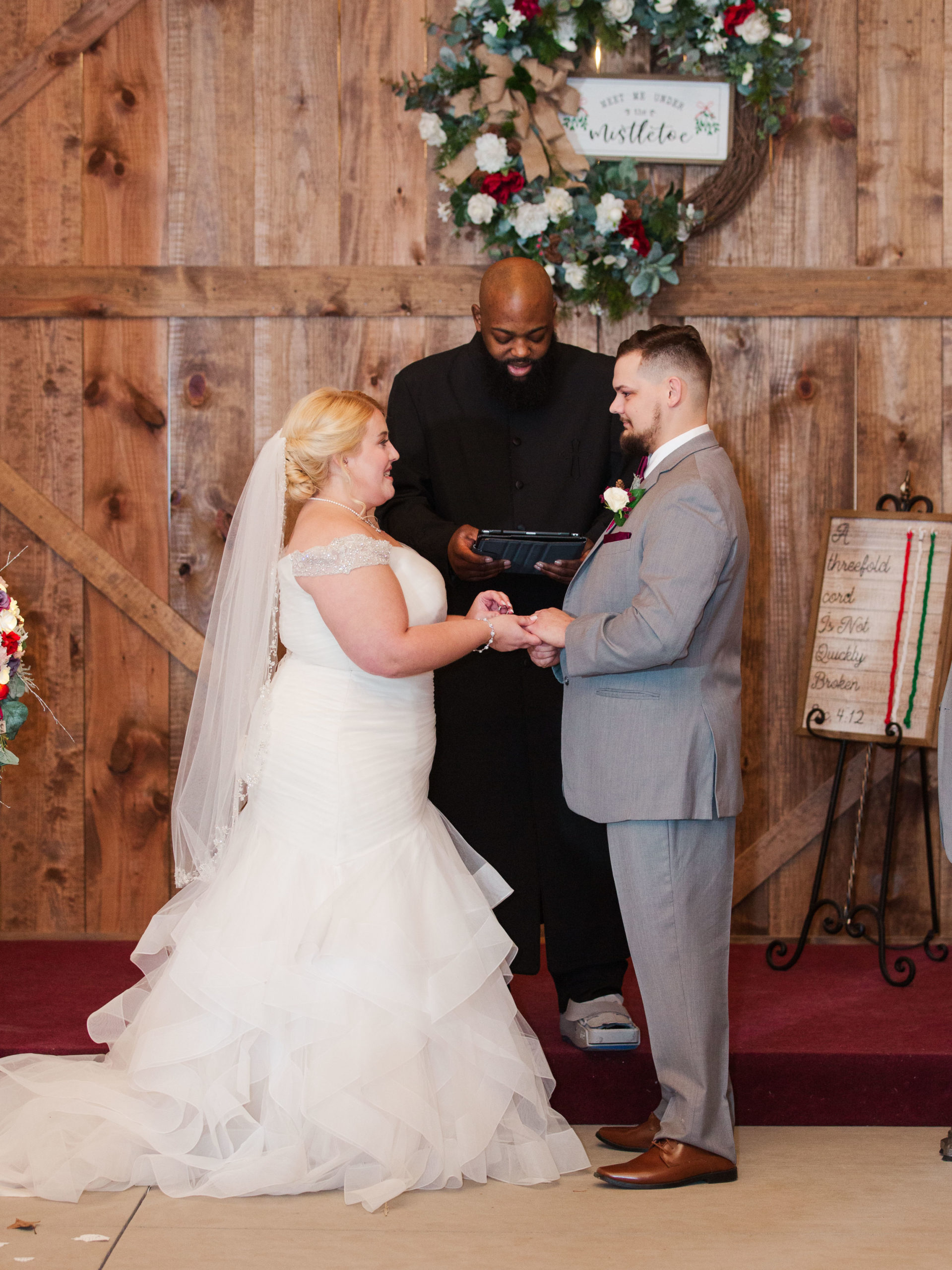 ceremony- exchanging rings - Wright Memorial Event Center
