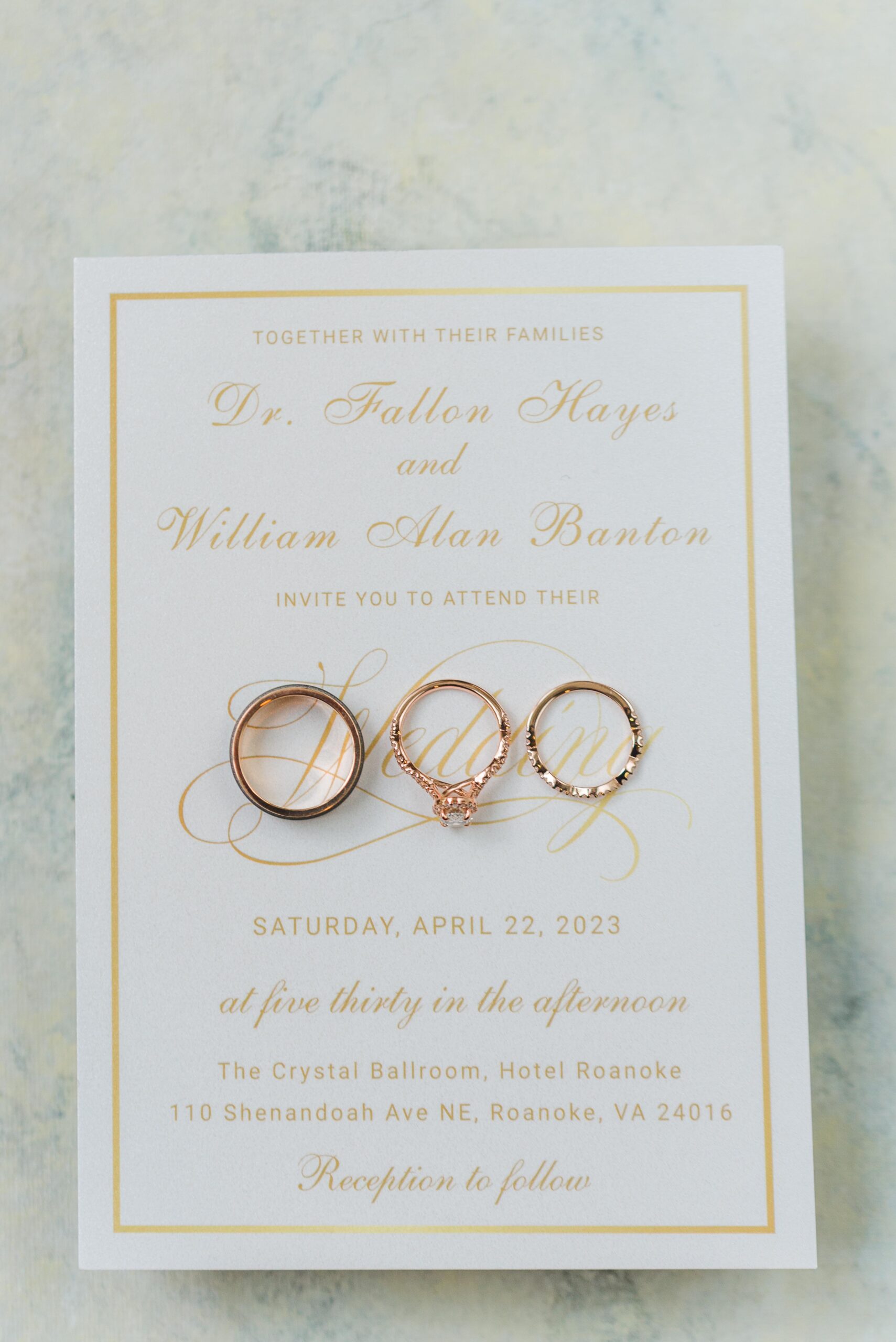wedding invitation with rings