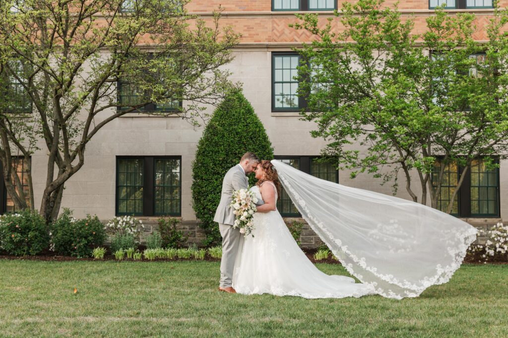 bride and groom portraits at The Hotel Roanoke