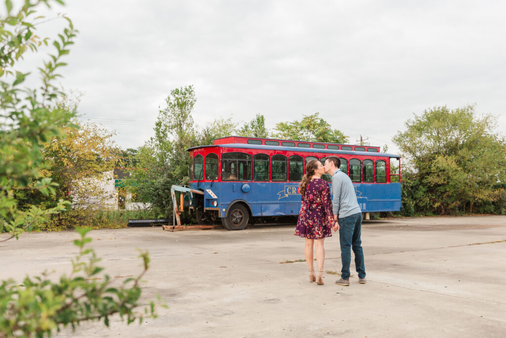  Kaila & Adam's Crozet Engagement Session with the Trolley