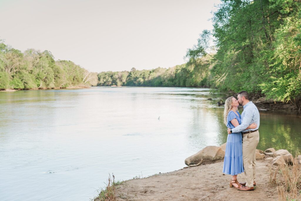 engaged couple at River's edge