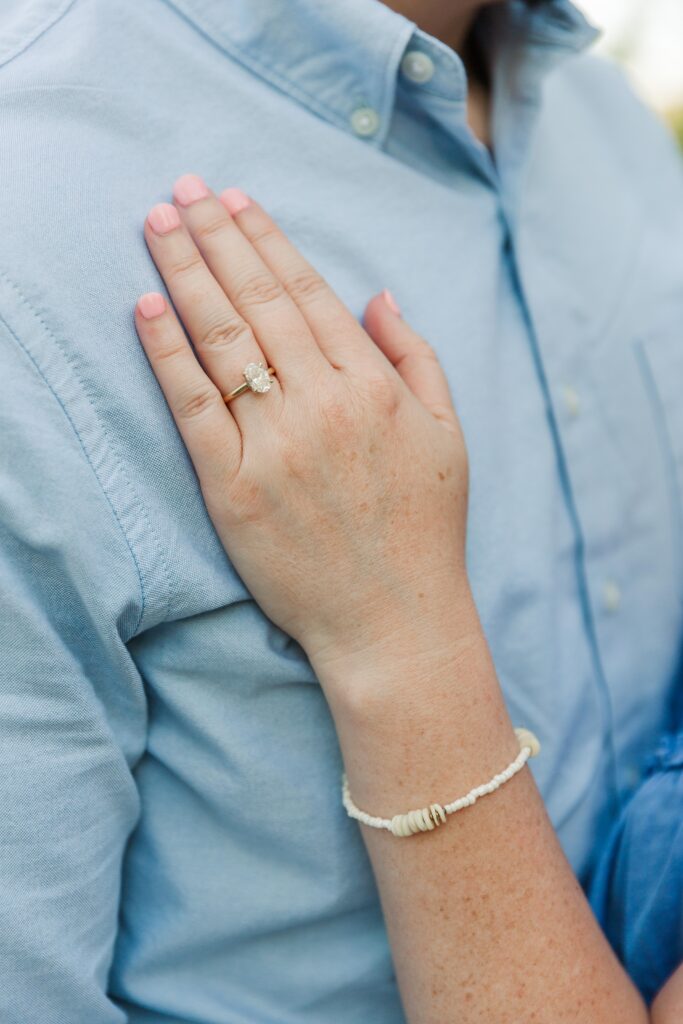 bride to be with engagement ring