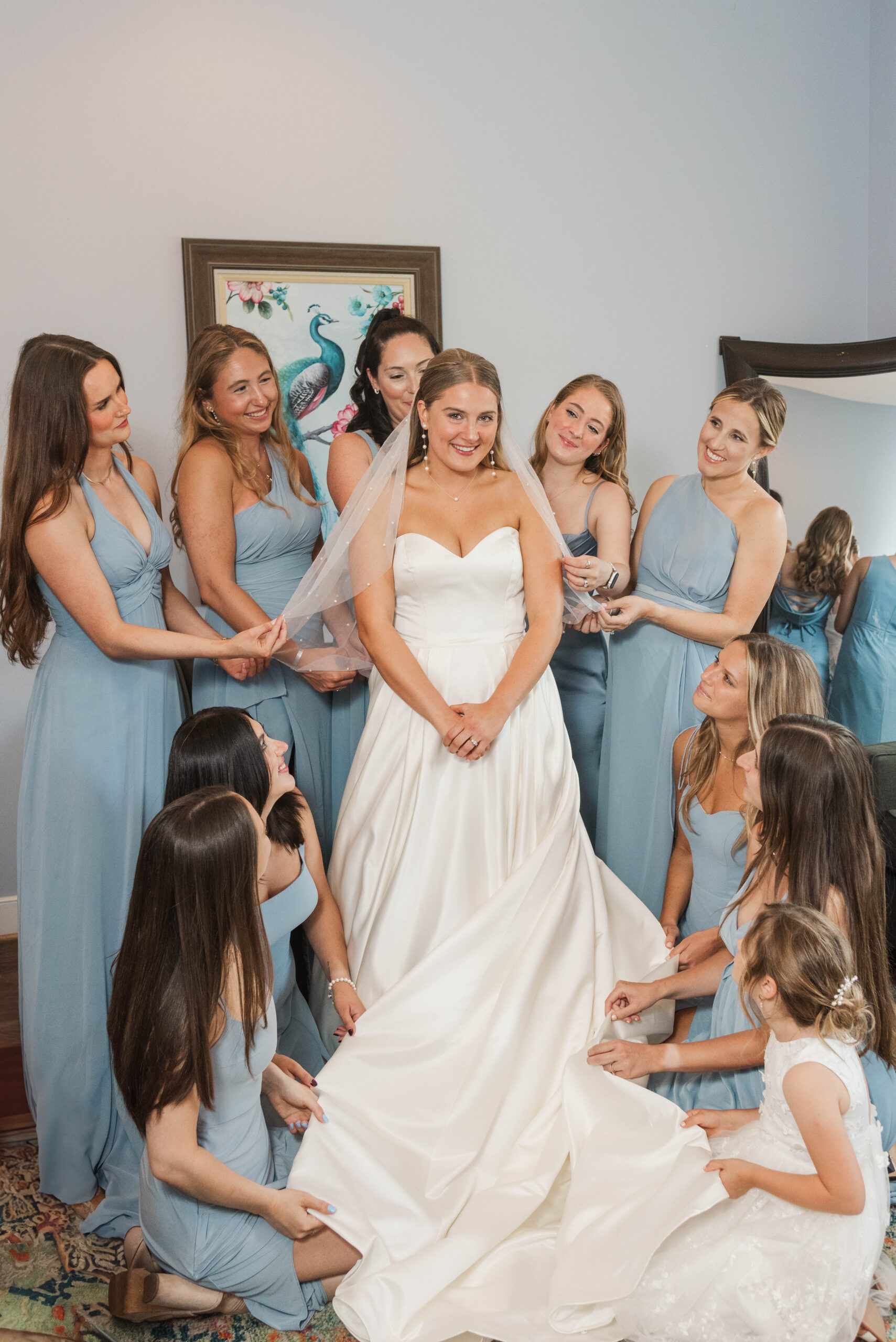 bridesmaids with bride