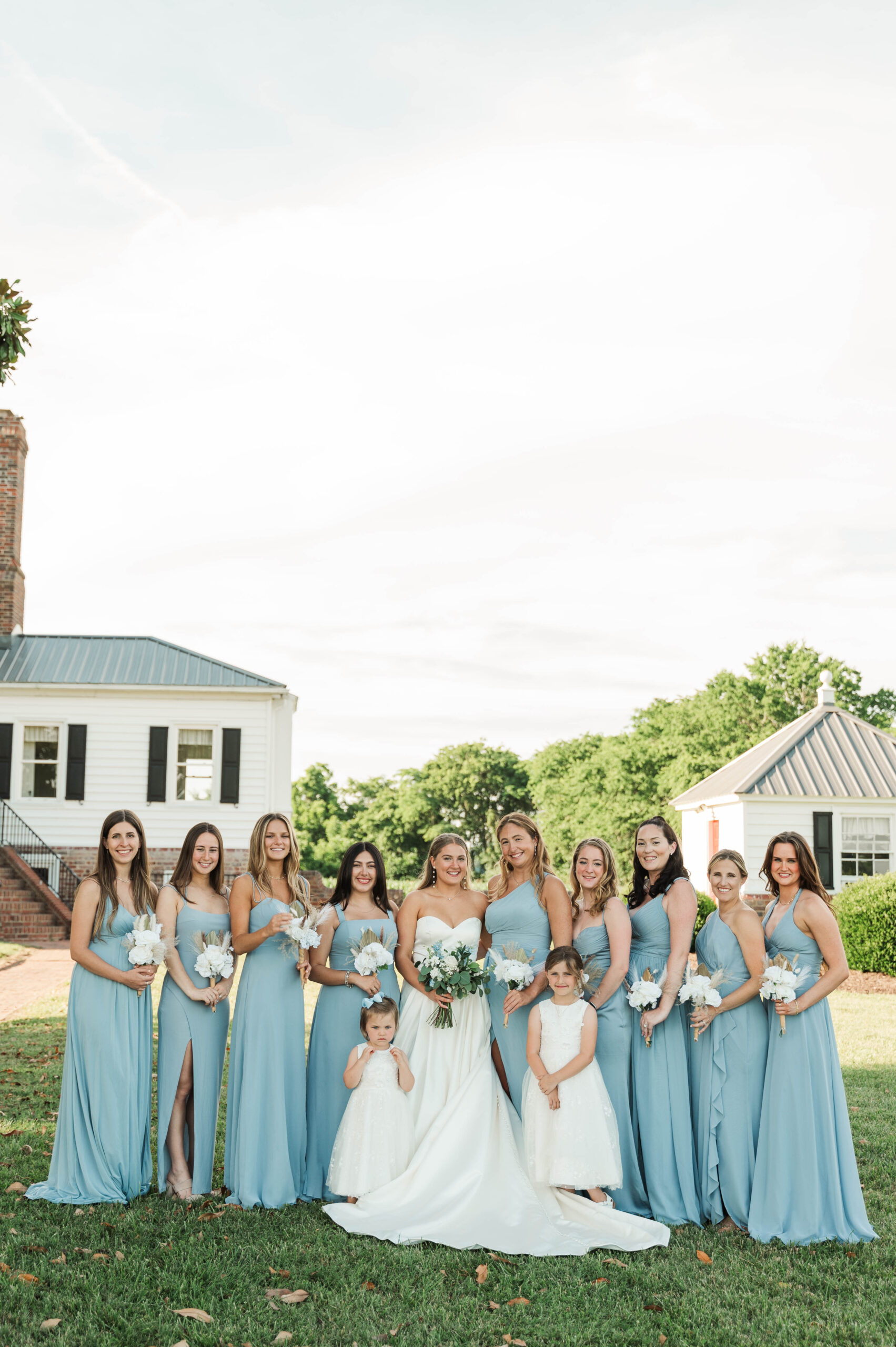 bride with bridesmaids