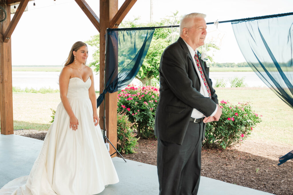 first look bride with Dad