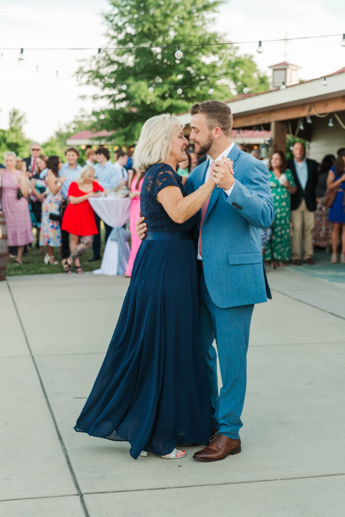 mother son dance during wedding at Cousiac Manor