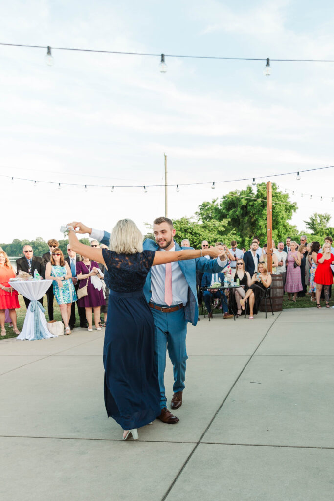 mother son dance during wedding at Cousiac Manor