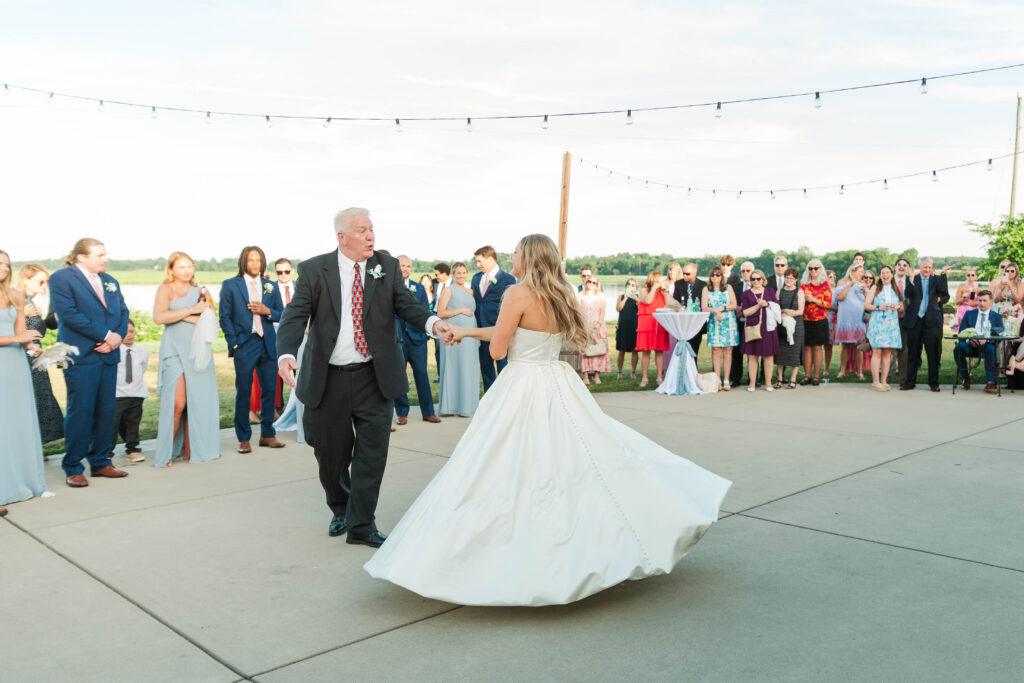 father daughter dance during wedding at Cousiac Manor