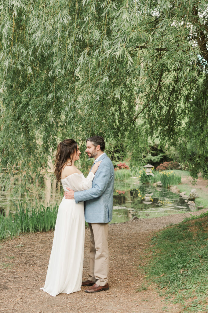 engaged couple, Japanese Garden, Richmond, Virginia