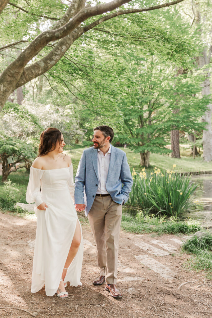 engaged couple, Japanese Garden, Richmond, Virginia