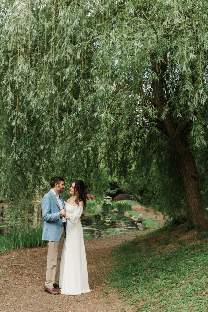 couple dancing during portrait session at Maymont