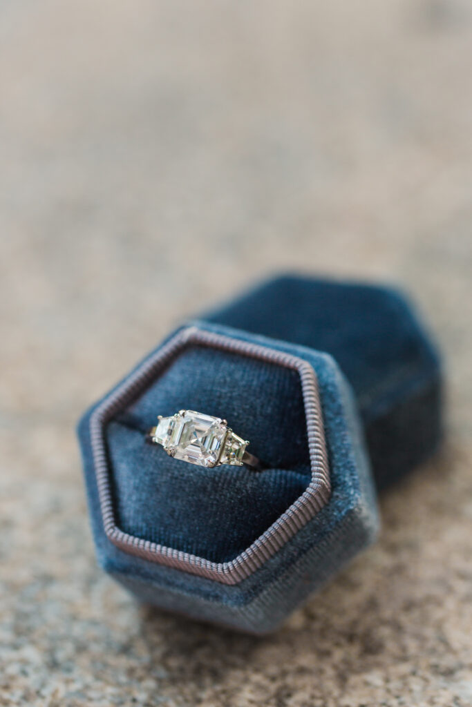 diamond engagement ring in Mrs ring box