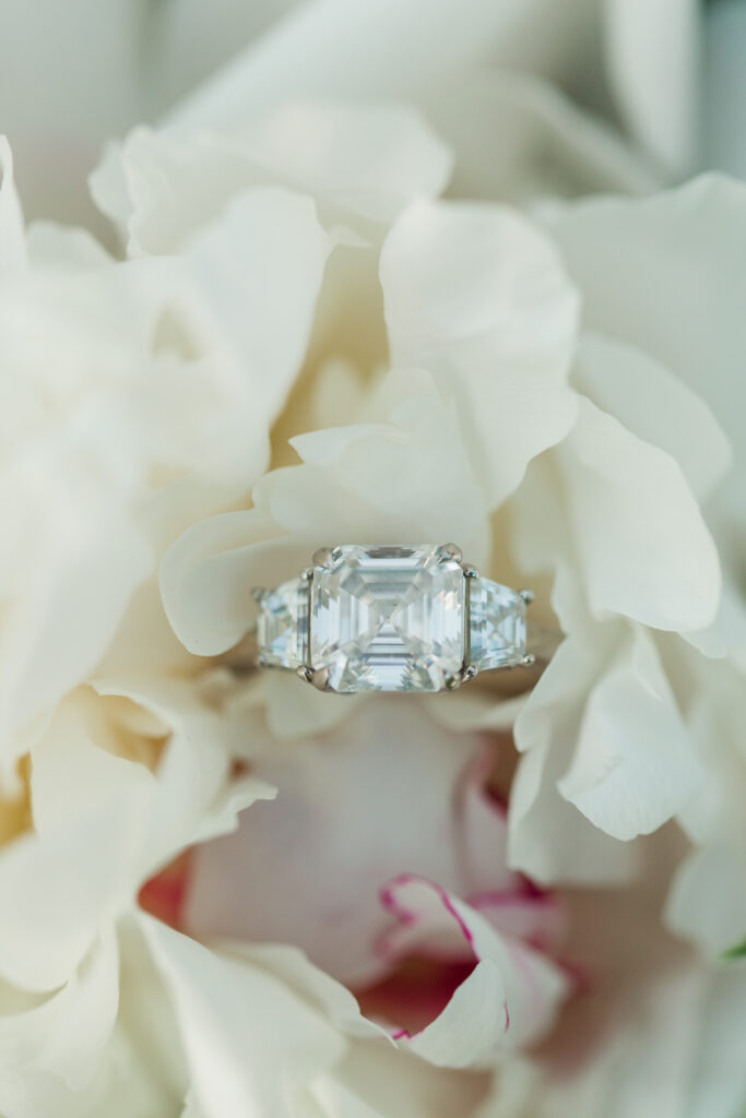 diamond engagement ring in peony