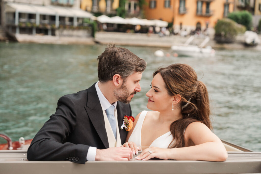 bride and groom portraits at Hotel Villa Cipressi, Lake Como, Italy