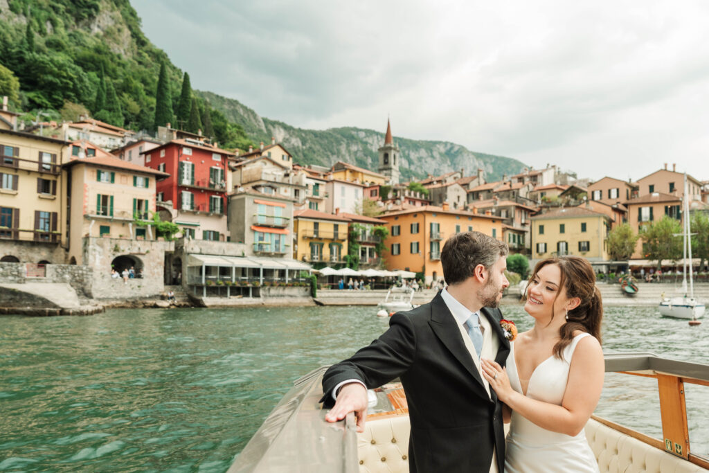 bride and groom portraits at Hotel Villa Cipressi, Lake Como, Italy