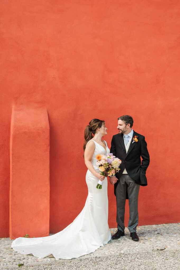 bride and groom portraits at Hotel Villa Cipressi