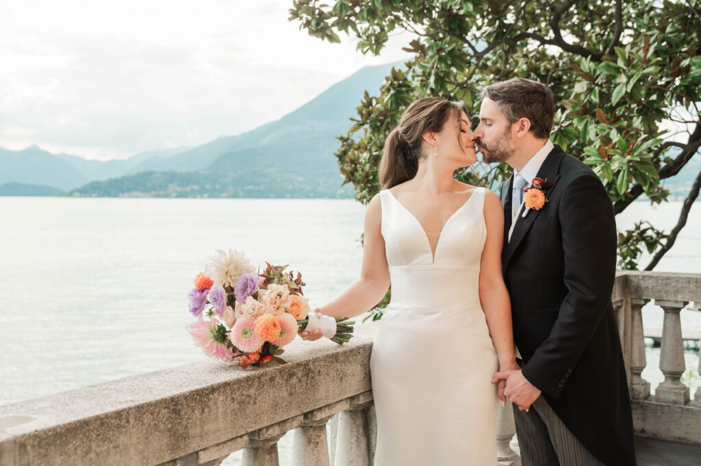 bride and groom portraits at Hotel Villa Cipressi, Lake Como, Italy