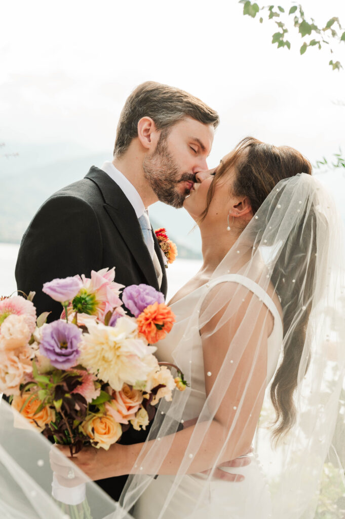 bride and groom portraits at Hotel Villa Cipressi, Lake Como, Italy