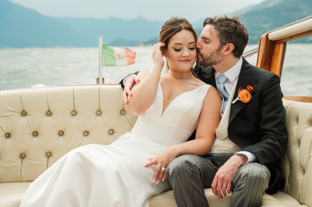 bride and groom portraits at Hotel Villa Cipressi, Lake Como, Italy