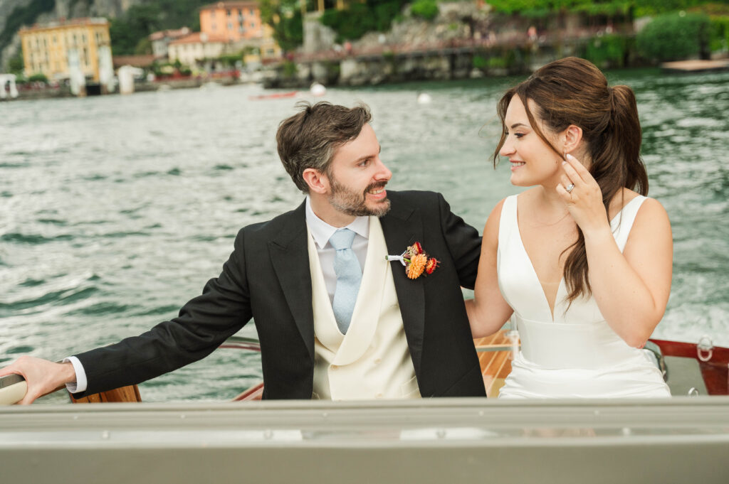 bride and groom portraits at Hotel Villa Cipressi, Lake Como, Italy